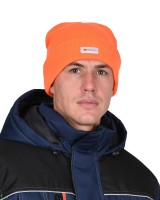 Шапка трикотажная флуоресцентная оранжевая СИРИУС Юка, с утеплителем Тинсулейт