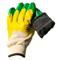 Перчатки хб с двойным латексным обливом и п/ш вкладышем