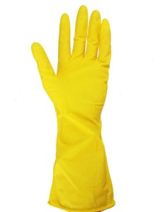 Перчатки хозяйственные латексные "Для деликатной уборки" Komfi желтые