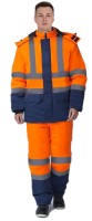 Костюм утепленный сигнальный тк. смесовая с полукомбинезоном